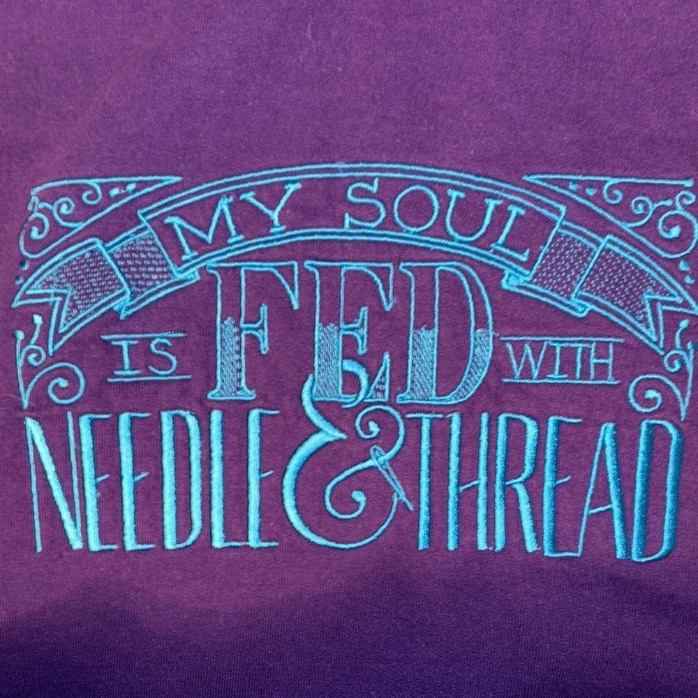 Gildan Purple Sweatshirt with Blue Graphic - Picture 6 of 8